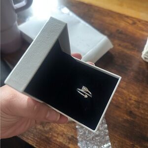 Pandora Silver Arrow and Feather Open Ring